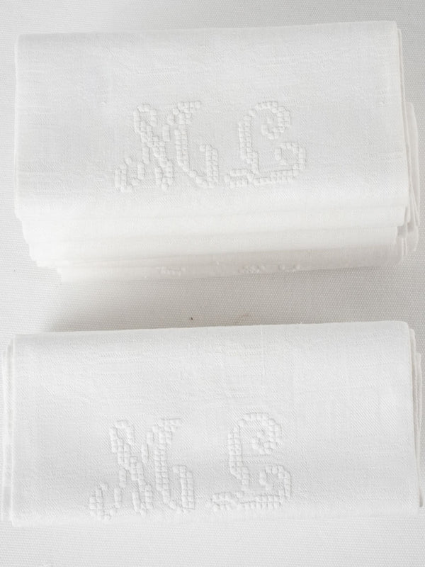 Vintage French cross-stitch ML napkins