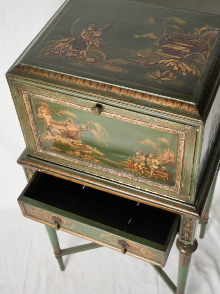 Deep green writing cabinet  