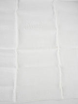12 antique French serviettes - white w/ ML monogram