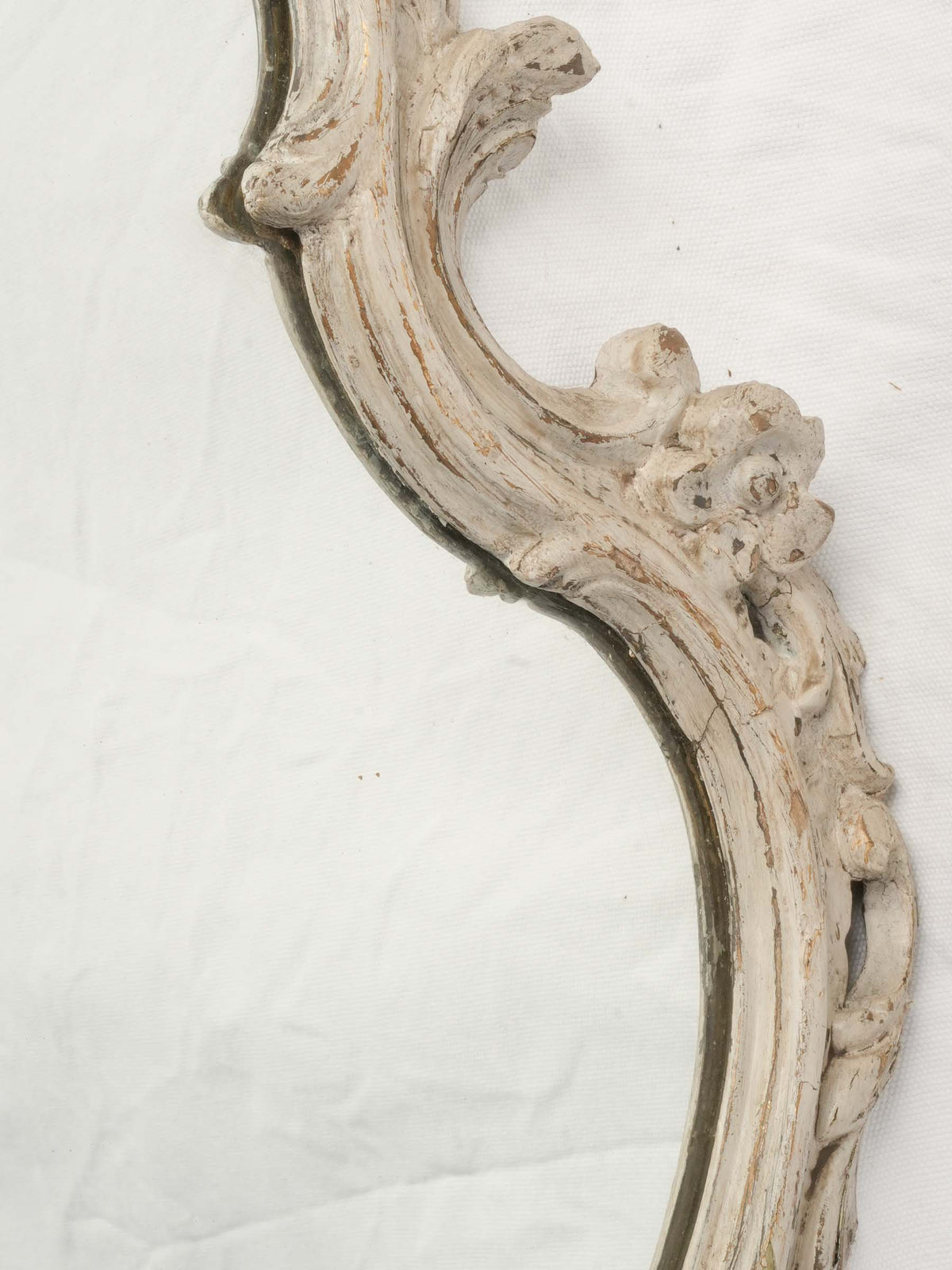 1970s Louis XV-Style White-Painted Cartouche Mirror - 39¾" x 26½"