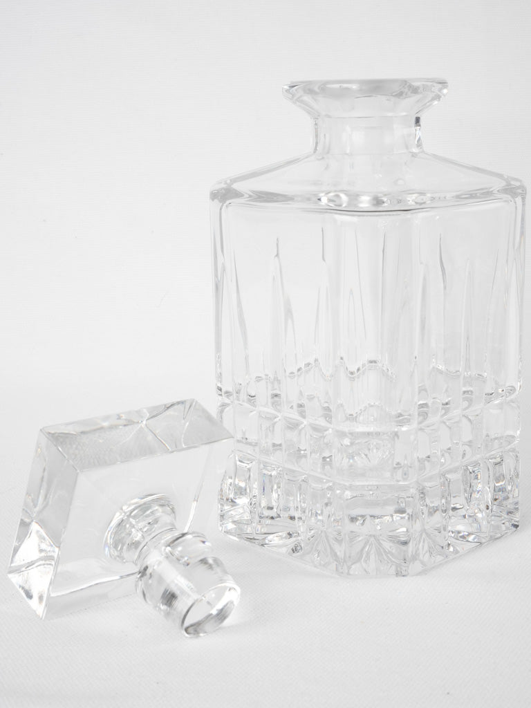 Vintage crystal whisky decanter w/ 6 tumblers