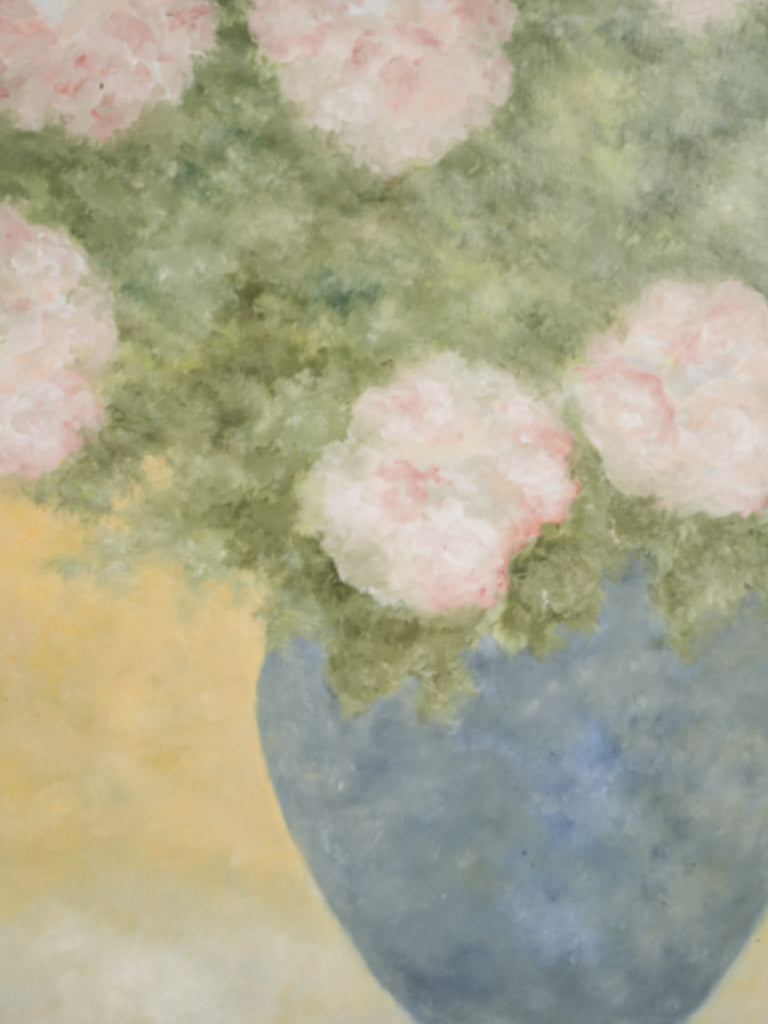 Contemporary landscape painting by Karibou - “Bouquet aux fleurs roses” 41¾" x 41¾"