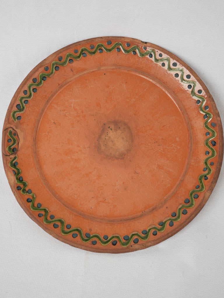 Rustic terracotta ceramic plate