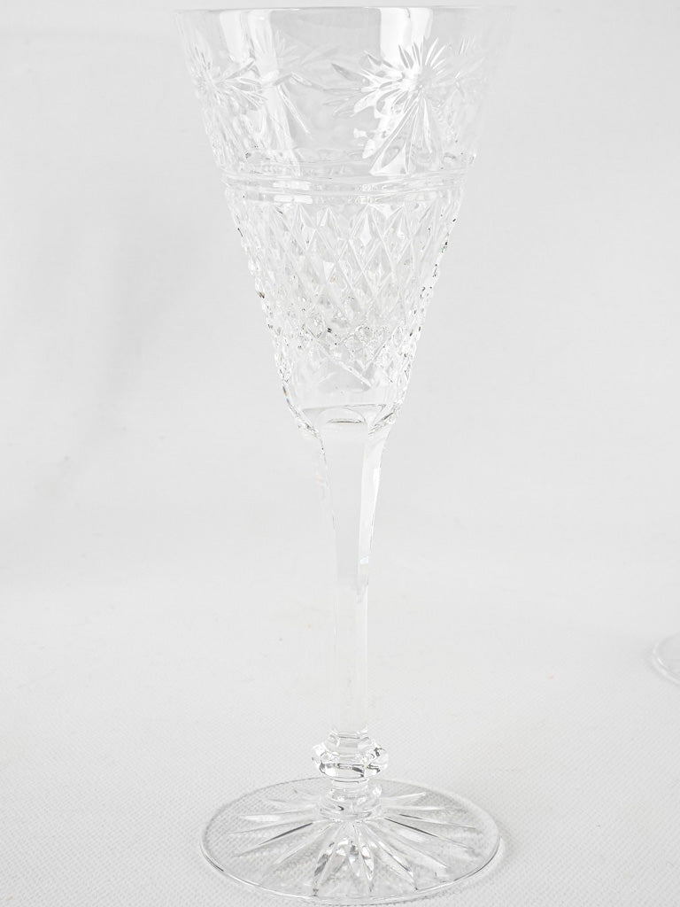 10 vintage Baccarat crystal wine glasses 7½"