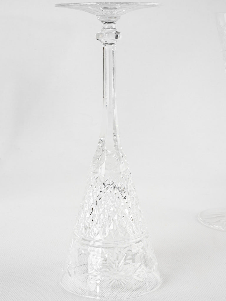 10 vintage Baccarat crystal wine glasses 7½"