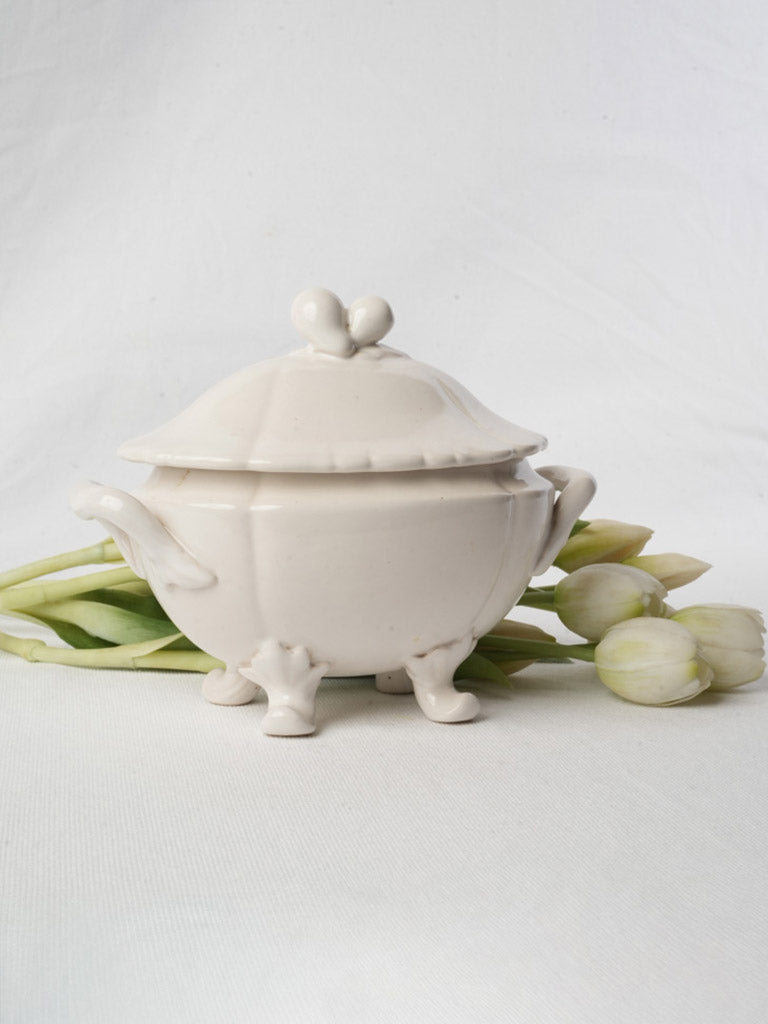 Dainty Mid-20th Century White Glazed Earthenware Tureen - 7"