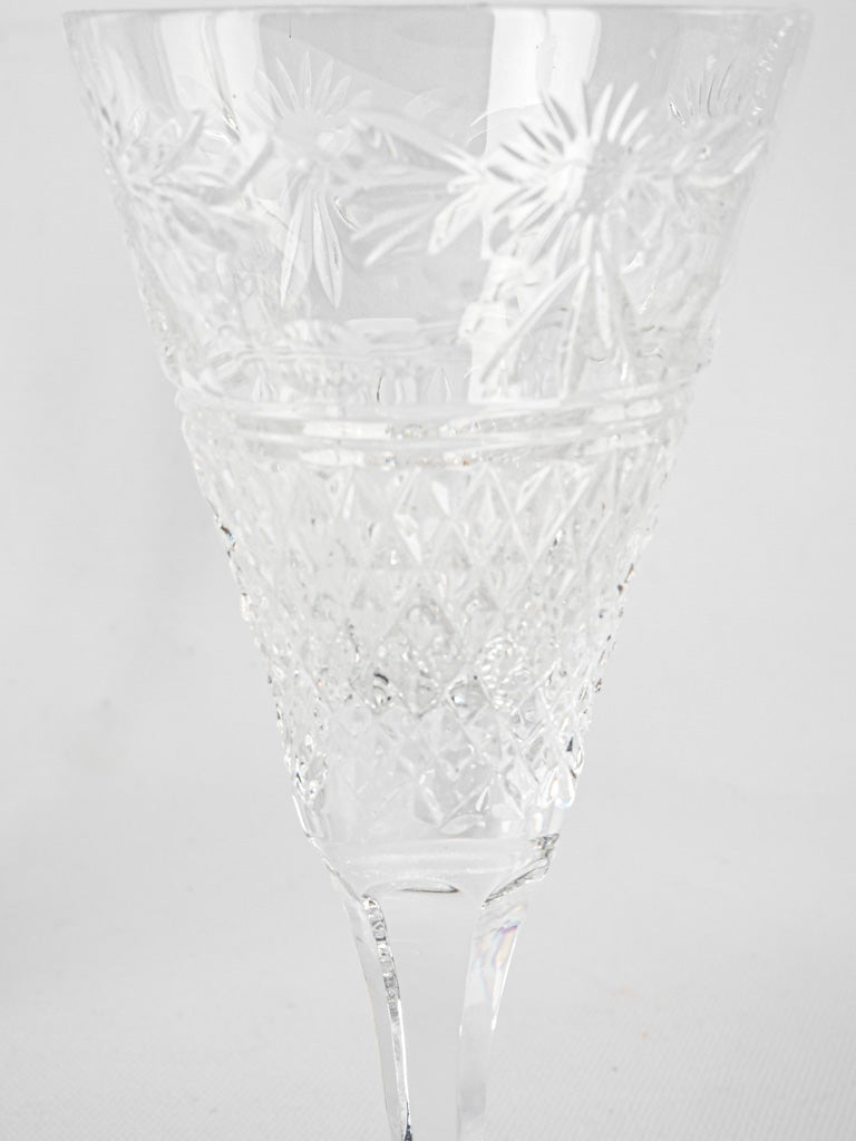 10 vintage Baccarat crystal wine glasses 7½"