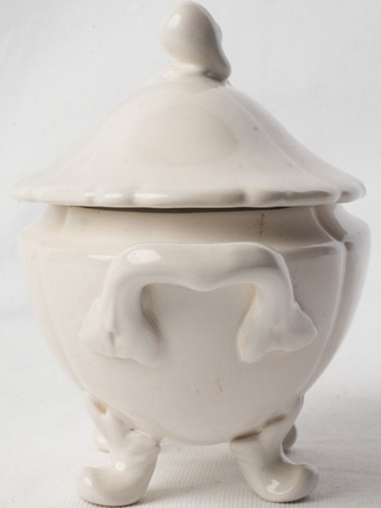Dainty Mid-20th Century White Glazed Earthenware Tureen - 7"