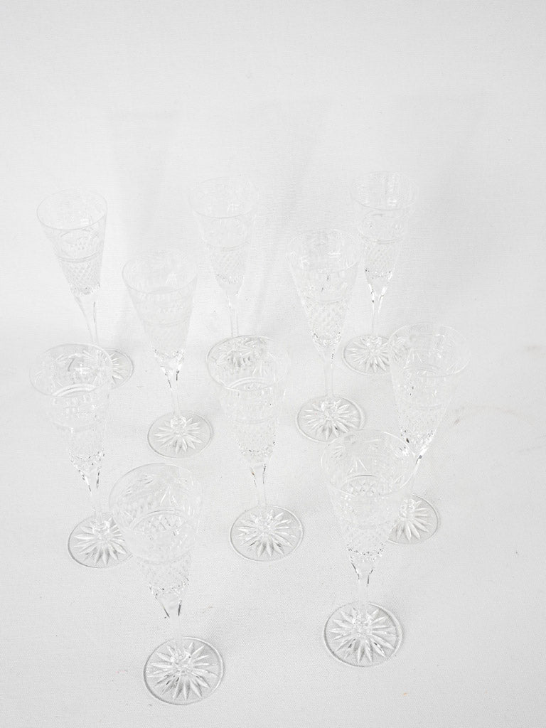 10 Baccarat champagne flutes 8¾"