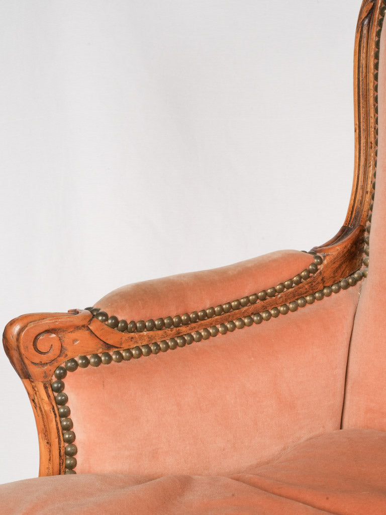 Carved, Louis XV-style French armchair