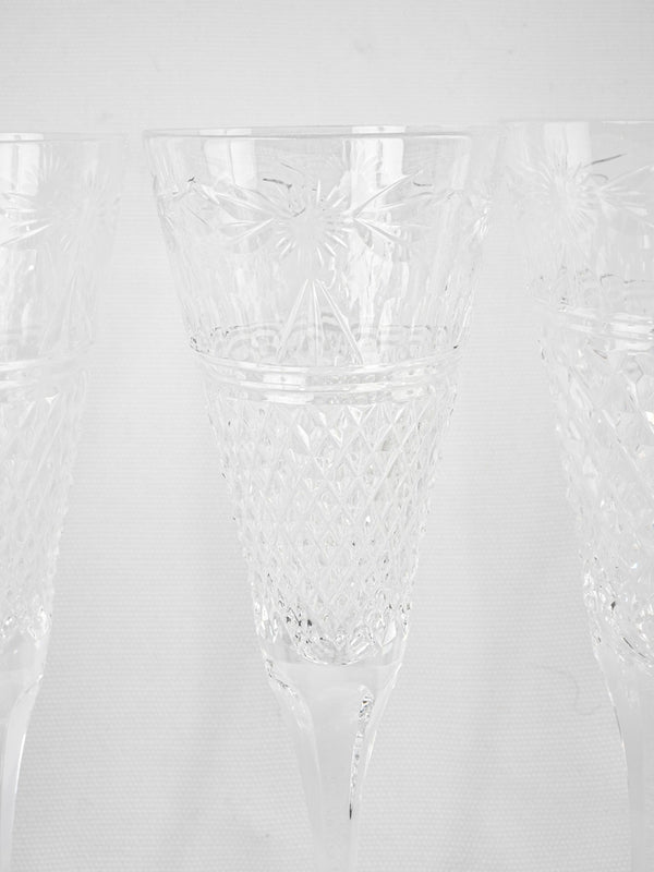 Elegant Baccarat-cut glass drinkware set