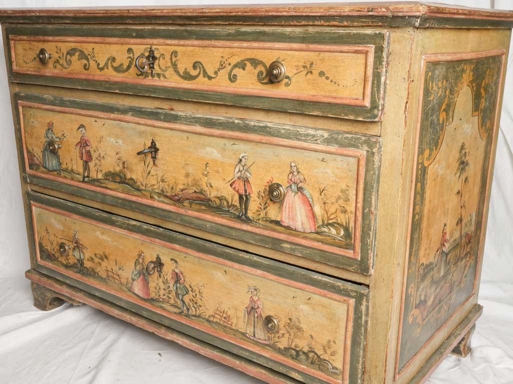 Vintage olive green painted dresser  