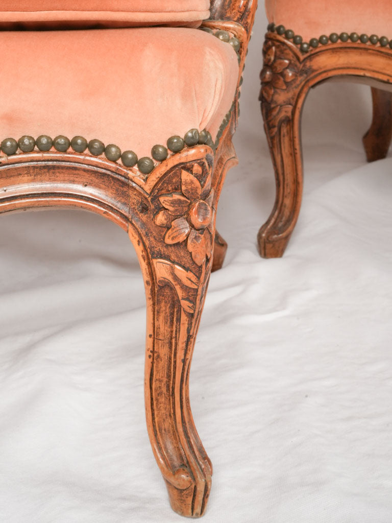 Charming, 19th-century Louis XV armchairs
