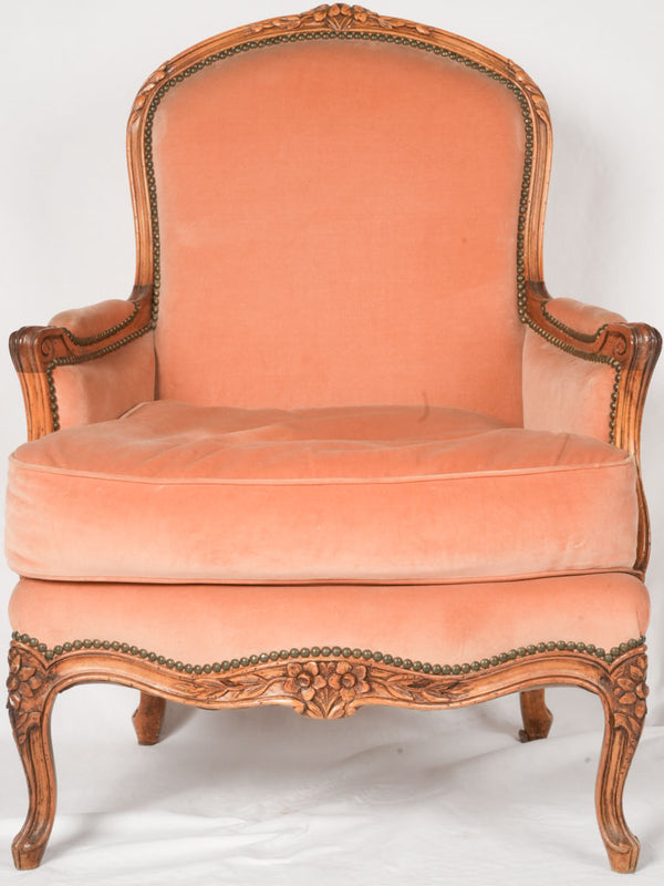 Delightful, Peach-pink velvet bergère chairs