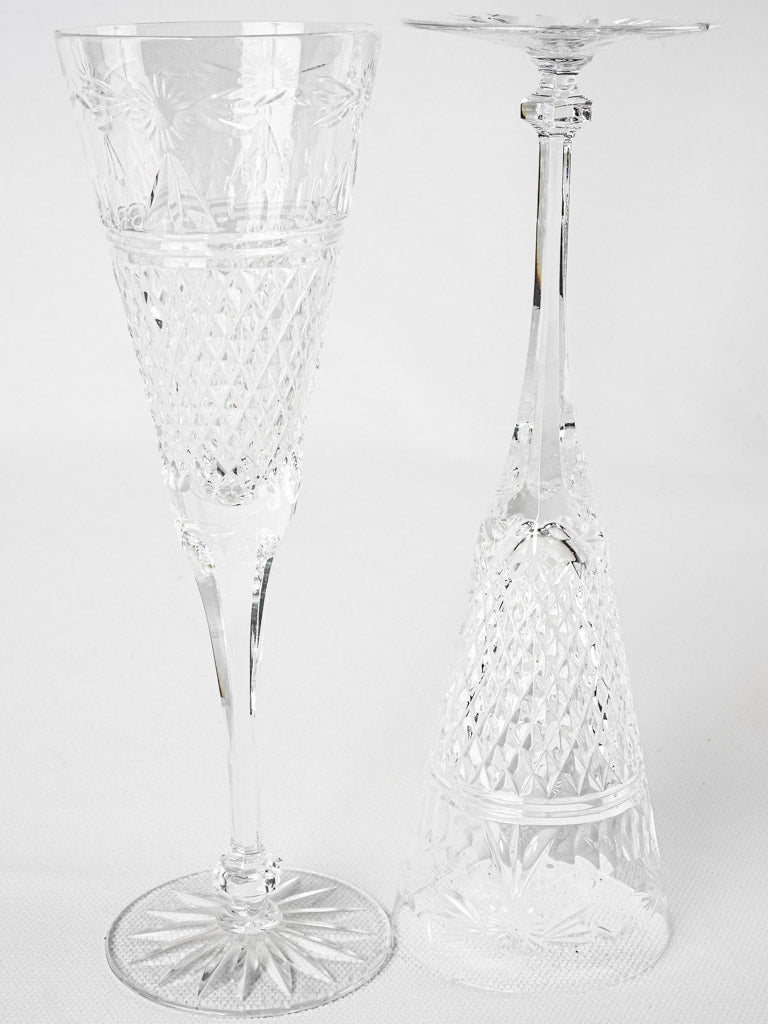 10 Baccarat champagne flutes 8¾"