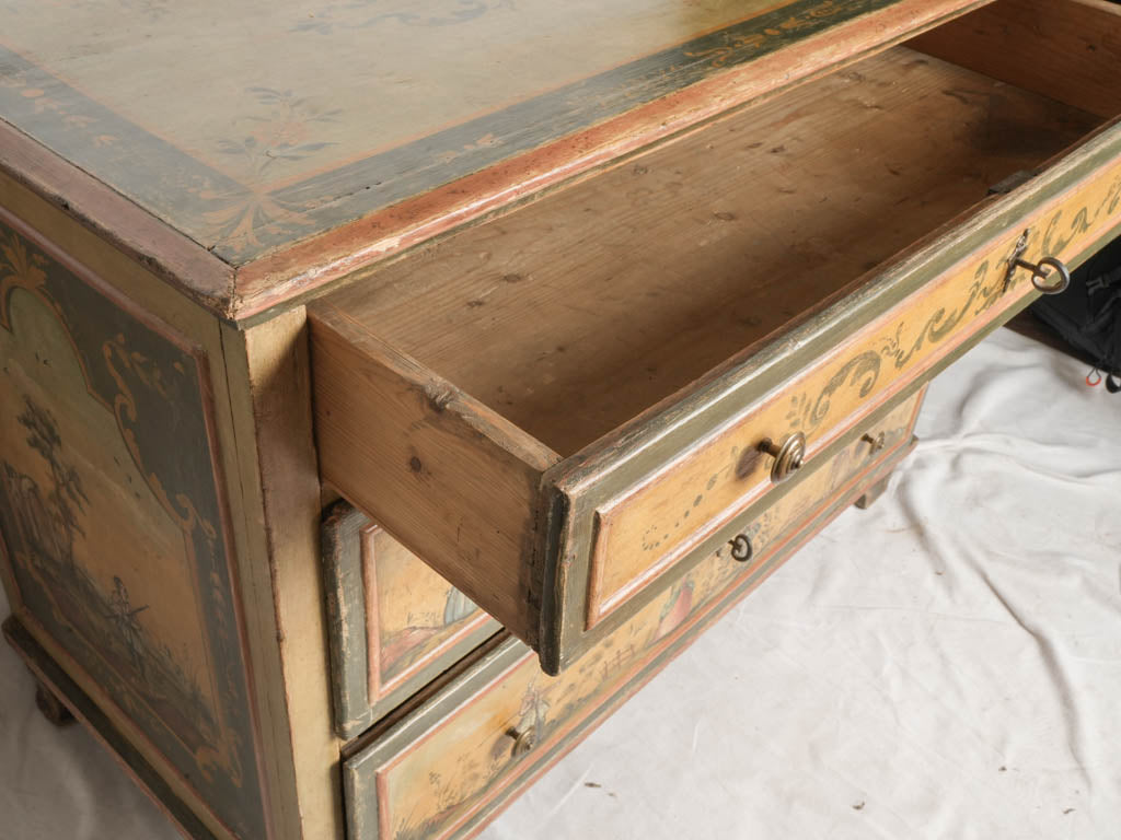 Luminous golden ocher painted armoire  