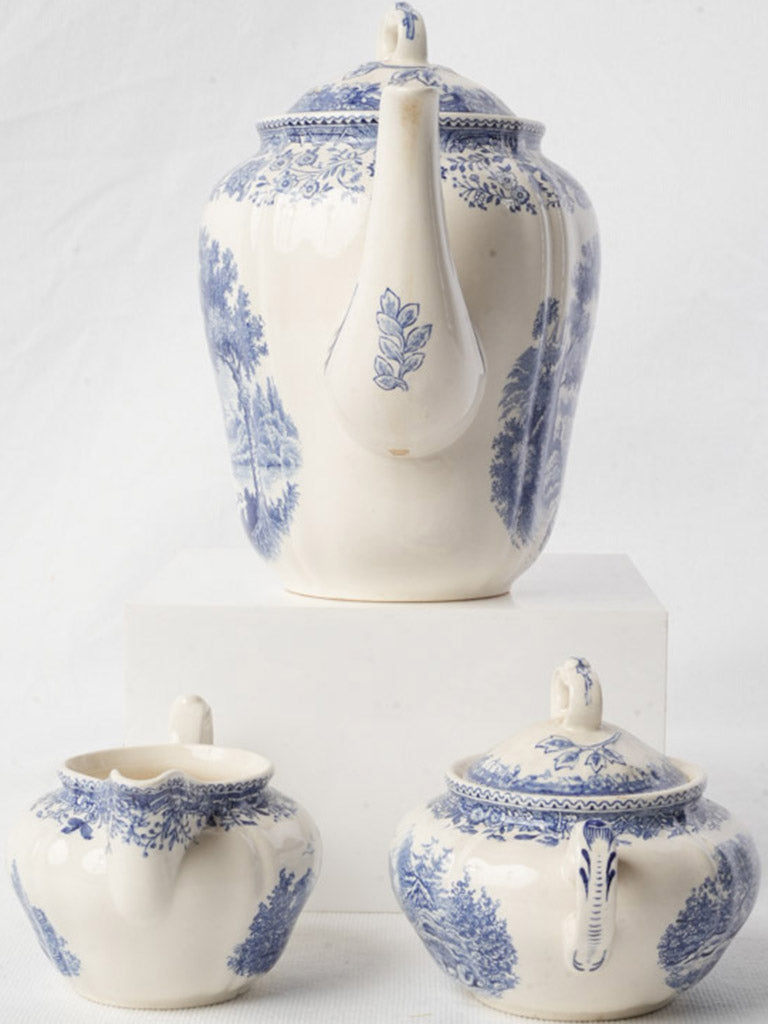 Mid-20th Century Villeroy & Boch Burgenland Blue & White Tea Service