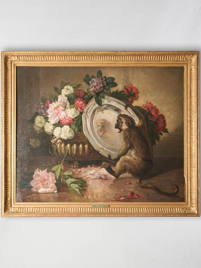 Antique ornate oil painting canvas  