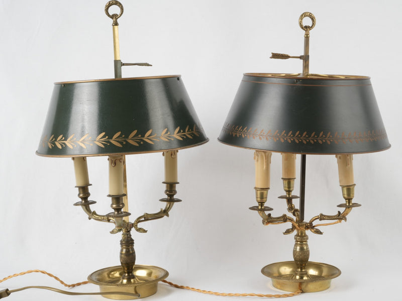 Elegant gold-accented pair of lamps