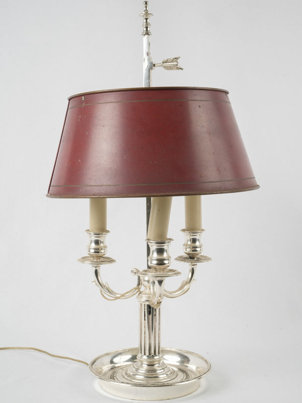 Elegant antique French silver bouillotte lamp