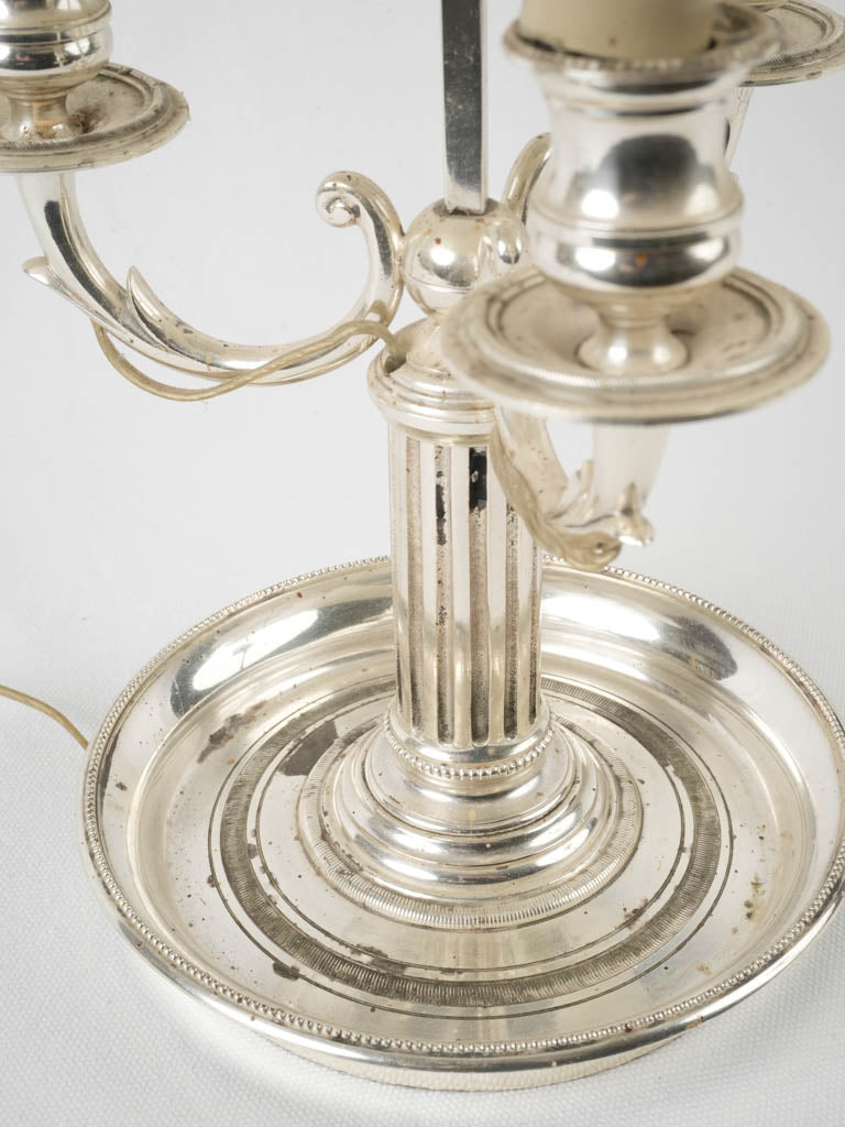 Classic 19th-century silver bouillotte lamp
