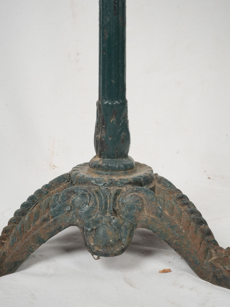 Traditional, patina-rich, circular marble table