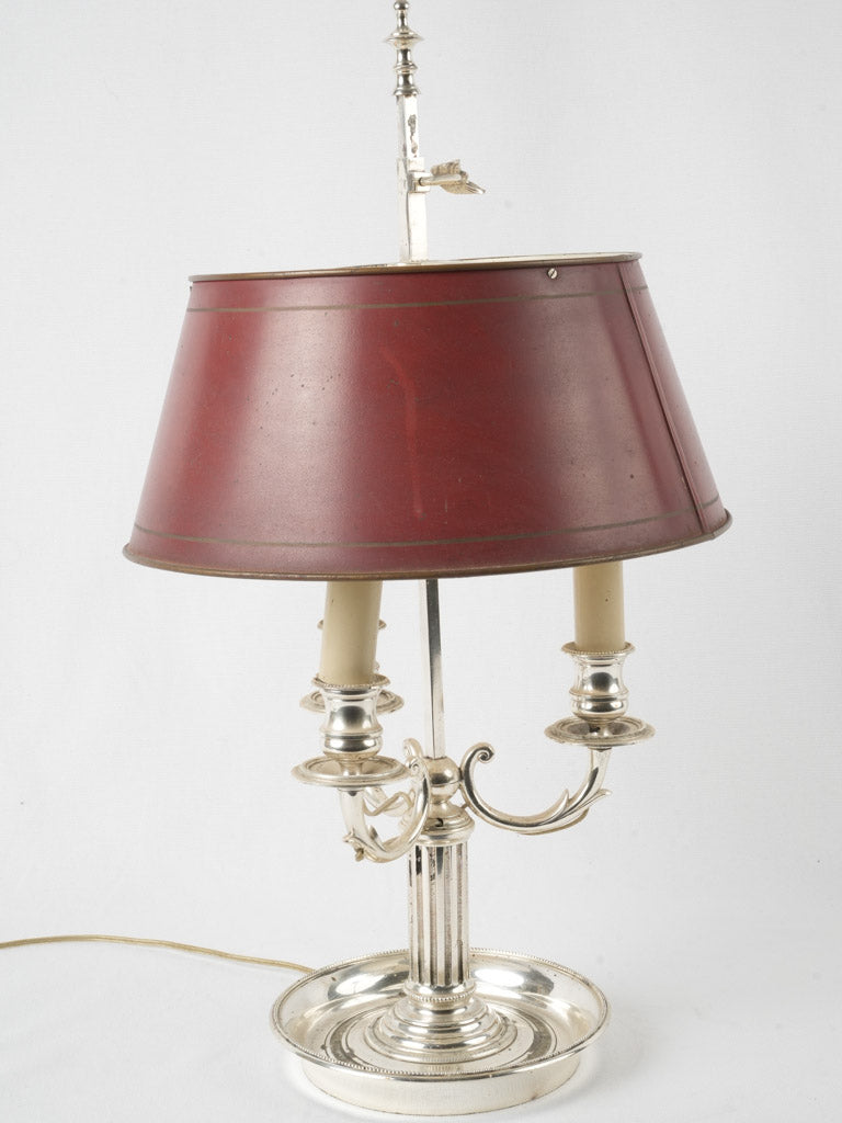 French Revolution-inspired silver bouillotte lamp