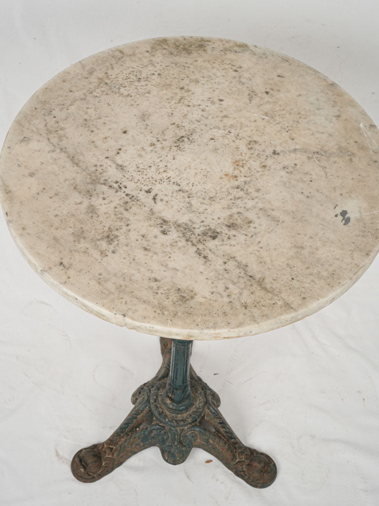 Fine, patina-infused, marble-topped guéridon