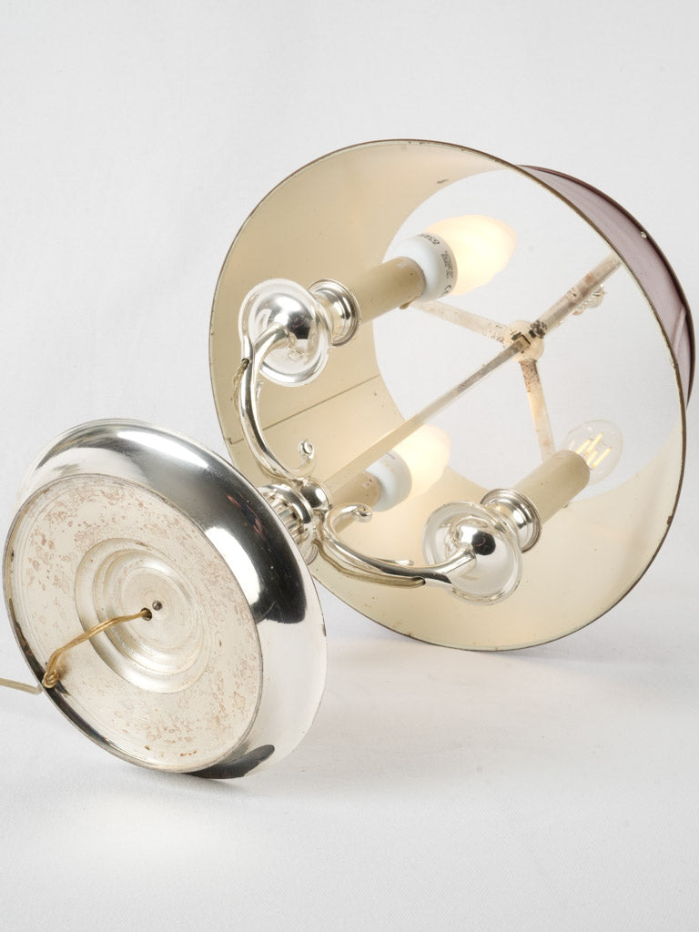 Luxurious 19th-century silver bouillotte lamp