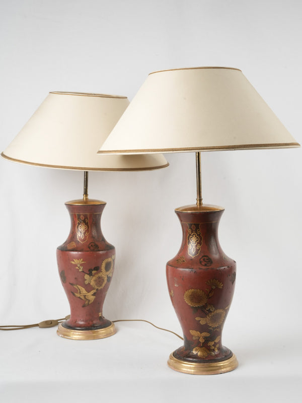 Elegant 19th-century Japan two-light lamps