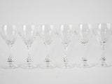 6 vintage crystal wine glasses 7"