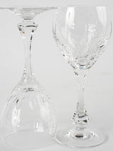 6 vintage crystal wine glasses 7"