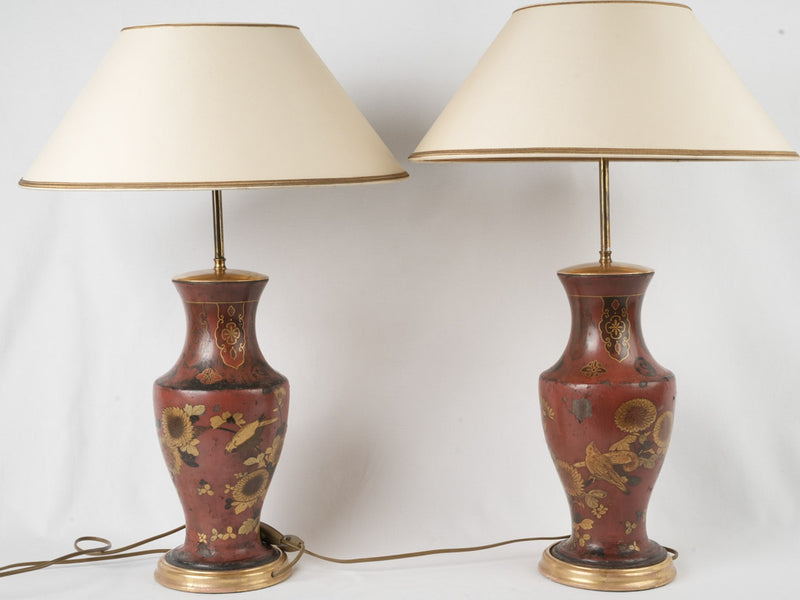 Stylish two-light Japanese table lamps
