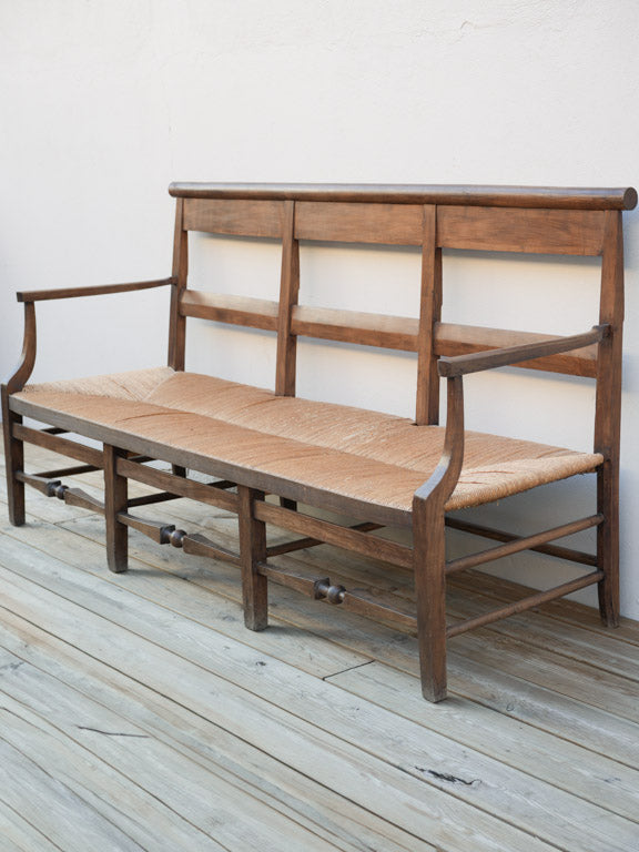 Provençal walnut rustic lounger's bench