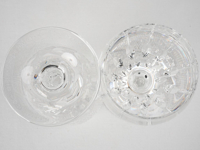 6 vintage crystal wine glasses 7"