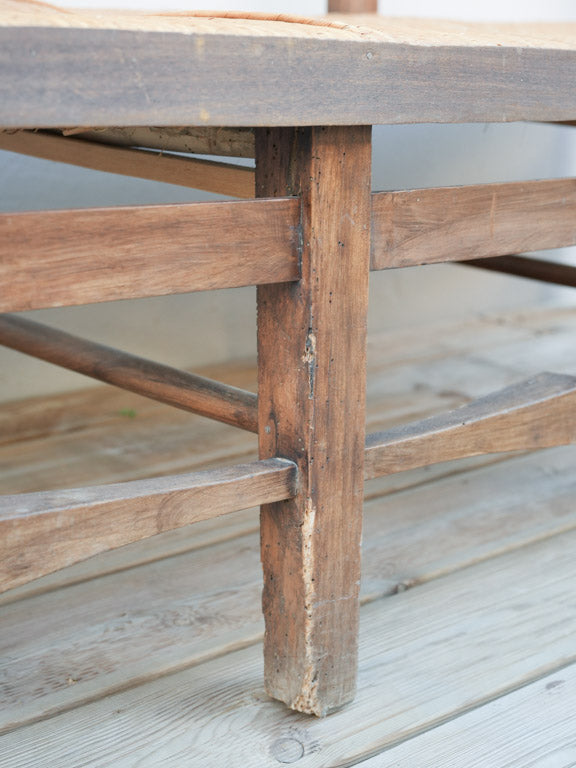 Rustic walnut furniture with rush seating
