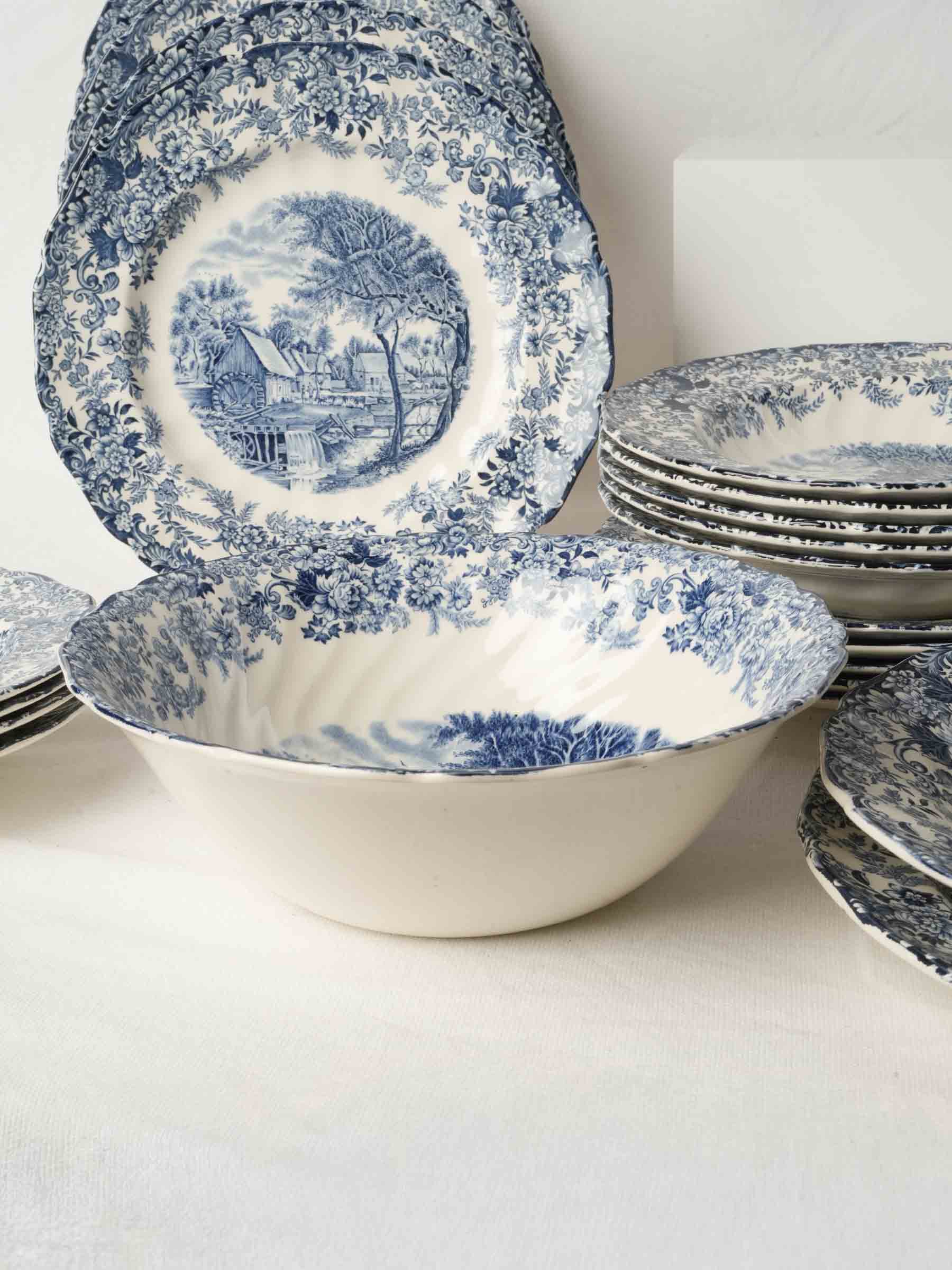 Johnson Bros 'Mill Stream Blue' Ironstone Dinner Service for Five