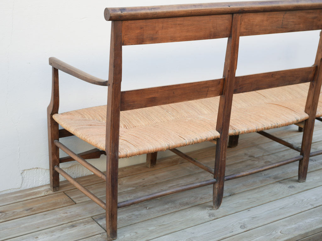 Understated walnut Provençal style bench