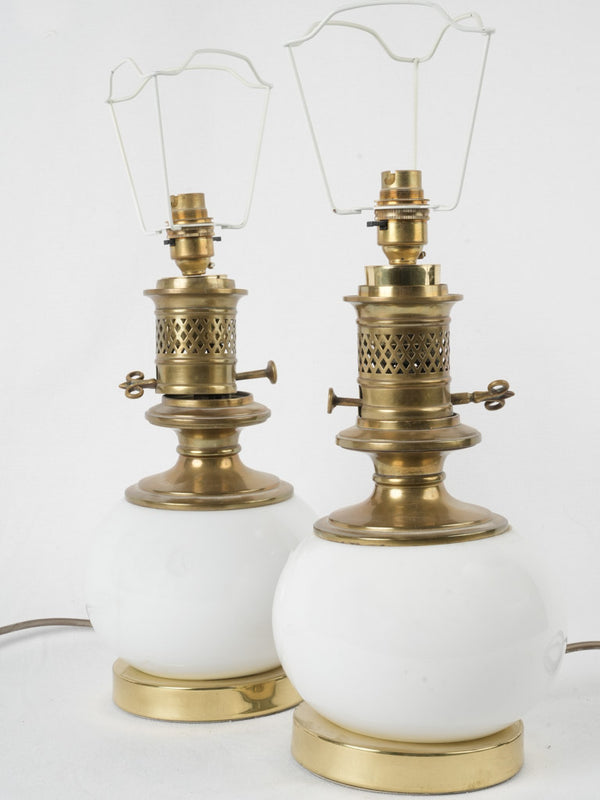 Elegant French white ceramic table lamps