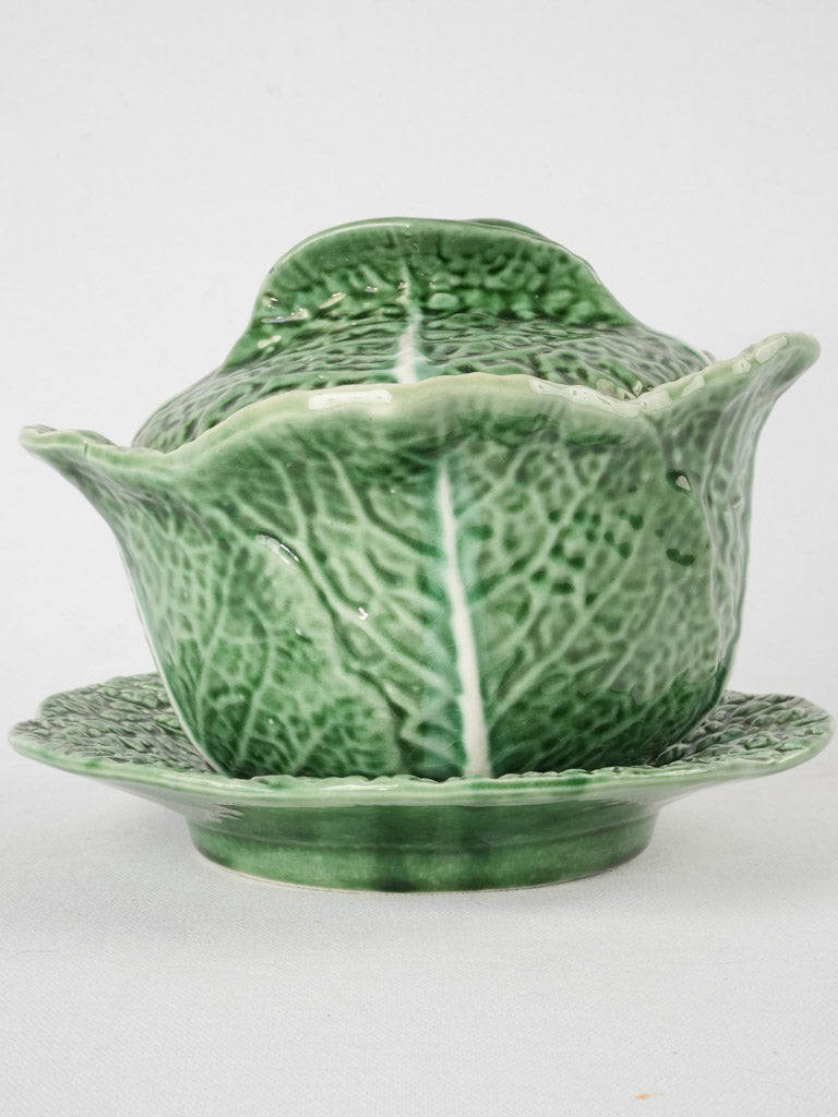 Vintage cabbage tureen - majolica 5½"