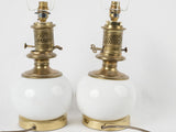 Sophisticated French brass and ceramic lamps