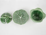 Vintage cabbage tureen - majolica 5½"
