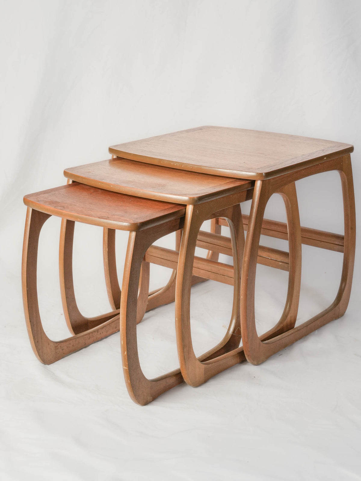 Set of Three Mid-Century Teak Nesting Tables - 20¾"