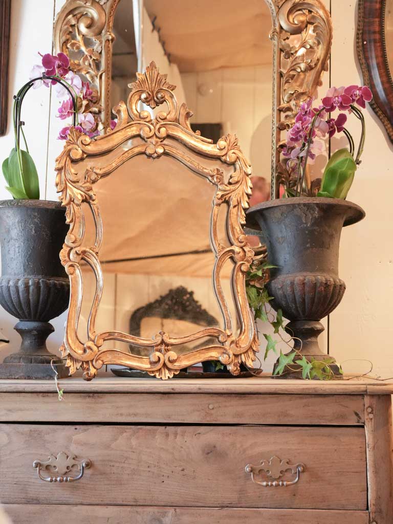 Small Early 20th Century Italian Giltwood Rococo Revival Mirror - 30¾" x 19"