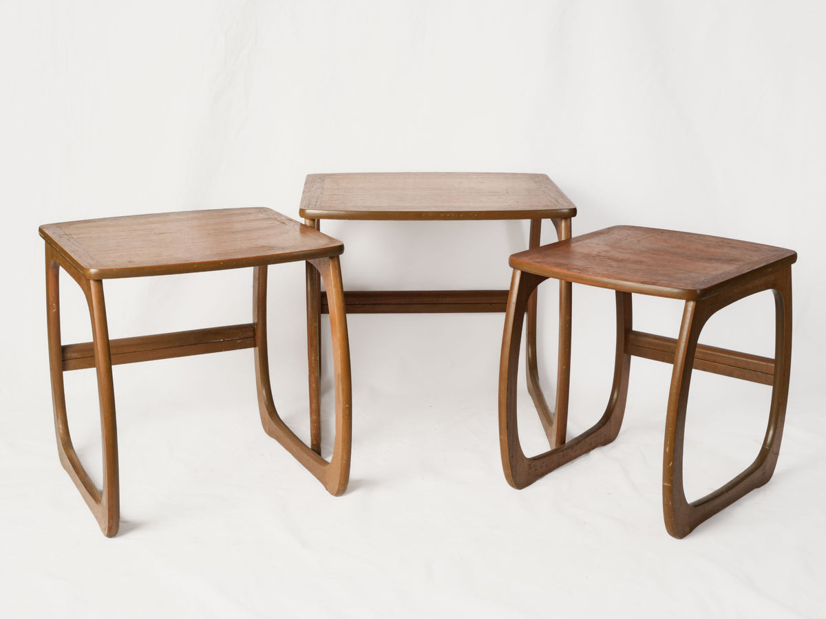 Set of Three Mid-Century Teak Nesting Tables - 20¾"