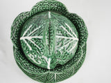 Large cabbage tureen - majolica 11"