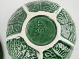 Large cabbage tureen - majolica 11"