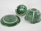Large cabbage tureen - majolica 11"