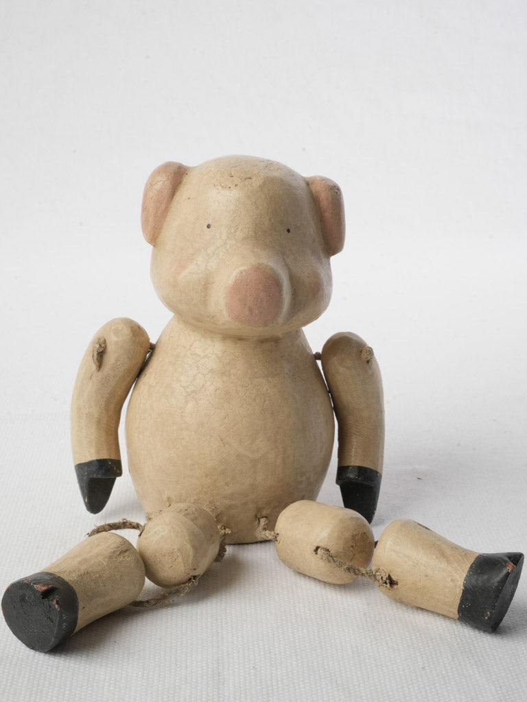 Whimsical articulated piglet ornament  