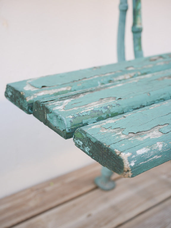 Vintage cast iron garden bench